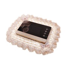 European fabric doorbell videophone dust cover Lace embroidery wall sticker Access control walkie-talkie phone protective cover