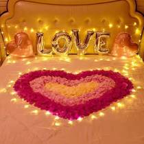 Rose petal proposal arrangement creative supplies wedding wedding room confession romantic birthday surprise props Valentines Day