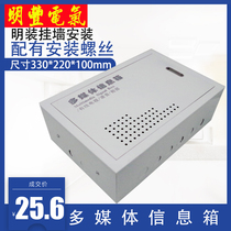 Weak wiring box Surface mounted wall mounted multimedia information hub box 300 200 network monitoring box Plastic panel