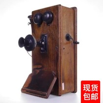 Western antique Kellogg Kellogg wall-mounted hand-cranked telephone with built-in vintage hand generator