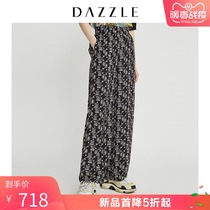 Dazzle plain spring new loose and comfortable European and American style printed straight trousers for women 2g3q4086a
