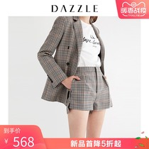 Liu Wen's same dazzle spring clothes new big cousin Plaid Cotton wool shorts for women 2g1q1073l