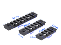 Aluminum alloy hollow leather rail dovetail groove flat rail rail connecting clamp rail 3-piece set