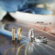 Wei Jia waltz exclusive design~group set natural diamond 32 points 18K white gold ear ring earrings