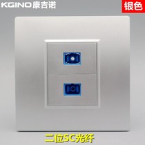 Silver Color 86 Type 2 Optical Fiber Panel Double sc Light Solder Interface Information Panel Broadband Computer Module Interface Panel