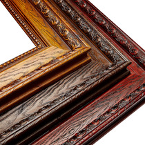 American country solid wood frame full-length mirror Chinese carved clothing store fitting mirror Strip bracket Large size mirror