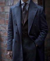 polo coat tweed polo coat mens vintage casual loose long woolen wool tweed jacket autumn and winter