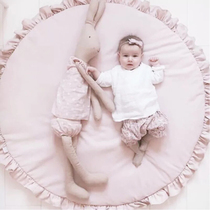 Nordic ins explosions lace solid color climbing mat children's room decoration baby game blanket climbing mat round mat