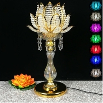 Ji yuan Buddha lamp lotus lamp Buddha front lamp long light led colorful crystal lotus lamp dedicated lamp