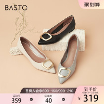 The Baise Tuqiu malls new 100 hitch commuter square buckle pointed low with late evening wind womens single shoe RGR36CQ1