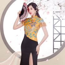 Jiangnan spring catwalk cheongsam 2021 new long dress retro modified dress high-end performance suit female