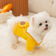 Домашние собаки 4 сезона универсальная одежда Боми, теплая маленькая собака, Тедди Кот, двухногий костюм, мультфильм, милый красный