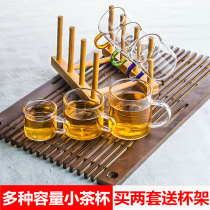 Glass small teacup with handle cup Transparent tea cup Heat-resistant cup Kung Fu tea set Thickened small tea cup