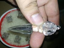 The blade of Dunzhu Puba touches FHs Vajra Pouting Himalayan Crystal Puba Pestle about 7