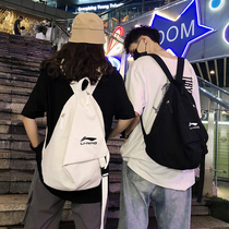 Li Ning male ladies shoulder bag canvas portable shoulder shoulder bag storage bag outdoor travel backpack Lining