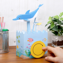 Childrens handmade origami DIY Assembly three-dimensional 3D model paper model of marine animals moving dolphin 3D paper model