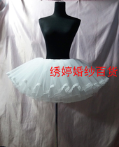 Violent 4-layer organza skirt support boneless skirt Wedding short skirt puffy black and white skirt support special ponytail support lolita