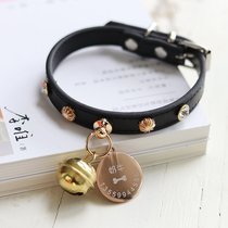 Customize your pet necklace Item Circle Bell Traction Large and large Dog anti-lose identity card Lettering Kitty Cat Ornament