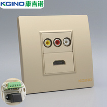 Champagne Gold 86 HD Digital TV Audio Wall Panel with AV Lotus Audio and Video Socket HDMI Elbow