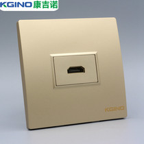 Type 86 champagne HDMI HD socket gold 180 degree HDMI digital TV mother-to-mother pair panel