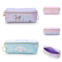 Japanese Coolomi girl heart pencil case Cute Laurel dog student stationery bag Leather zipper printed pencil case