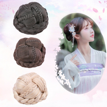 Bride Xiuhe braid head pan wig ball head back pad hair Hanfu styling hair bun style hair bag