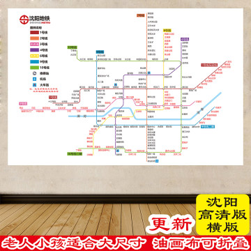 2025新版沈阳市地铁换乘线路图轨道线交通示意图宣传墙贴海报贴纸
