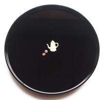  EMS direct mail:Japanese high-end mother-of-pearl Takaoka lacquerware hand-inlaid shell round tea tray tray