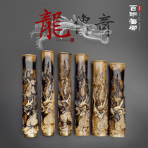 Centennial sea Willow carving cigarette holder filter cigarette holder single dragon play Pearl Sea Willow blood Willow live willow live willow Fathers Day gift