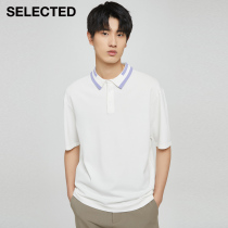 SELECTED Slade Spring Summer New Color Matching Tide poloshirt Lapel Short Sleeve T-shirt Male S)4212KP001