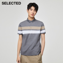 (Xinjiang cotton) SELECTED silade color POLOSHIRT short sleeve T-shirt men S)421206002
