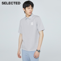 SELECTED slade summer trend labeling fashion stitching cotton lapel short sleeve T-shirt men s) 421306012