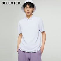 SELECED Slade Summer new minimalist pure colour dark buckle short sleeve poloshirt male T) 421306019