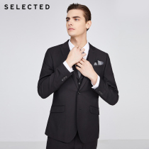 SELECTED Slade men's barge collar business dress slim suit S)42015X507
