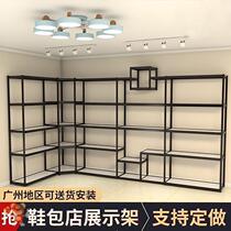 Clothing store display rack Double shelf Floor-standing combination hanger Mens and womens childrens clothing store display rack Shopping mall shelf