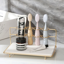 Net celebrity toothbrush holder Multi-function bathroom countertop washing desktop diatom mud storage box holder toothbrush holder Light luxury
