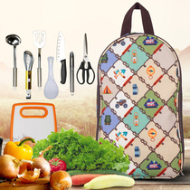 Outdoor stainless steel kitchen utensils set 8 pieces cooking utensils picnic camping equipment storage bag picnic utensils design and color
