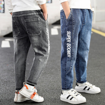  Childrens clothing boys jeans spring and autumn 2021 new childrens pants boys stretch casual pants loose Korean version