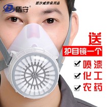  Dunshou gas mask Chemical gas welding spray paint special dust mask anti-smoke odor breathing full face mask