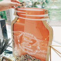 Wood graduation wedding ceremony birthday fingerprint sign-in board Tree bottle signature customization this book wood chip personality customization Creative Cloud