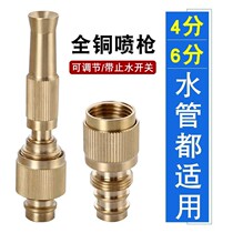 All-copper integrated water pipe spray gun wash high pressure adjustable brush car watering flower watering vegetables Irrigation Garden universal joint