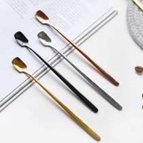 Net red ins square spoon Golden Square head spoon creative coffee dessert milk tea long handle household stirring spoon