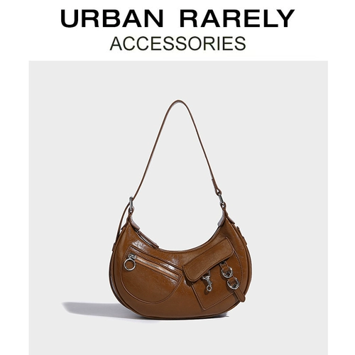 Небольшая дизайнерская ретро сумка на одно плечо, в стиле панк, 2023, премиум класс