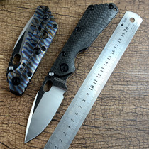 Forwarder SMF Carbon Fiber Titanium Flame Pattern Handle D2 Folding Knife Gift Knife Tank Knife