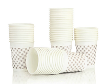 Deli 9569 thickened paper cup 180ml disposable paper cup is not easy to deform non-toxic and tasteless 50 packs
