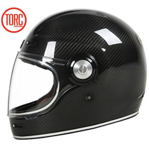 TORC carbon fiber helmet full helmet overturned helmet men and women motorcycle personality cool locomotive Four Seasons portable