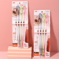 Long acrylic mixing rod cute plastic with spoon stir bar coffee stick creative long spoon