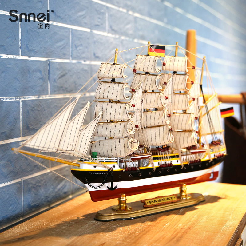 Simulated Sailing Model Decoration of TV Cabinet of Prussian 50cm Sailing Craft Ship