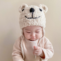 ins autumn and winter Korean baby cute bear ears thickened ear protection wool hat baby warm hat parent-child