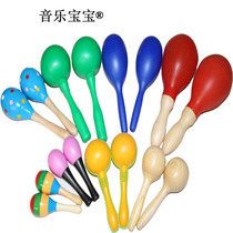  Small plastic sand hammer hand grip Rattling stick Early education toy Listening vision Visual training Orff musical instrument